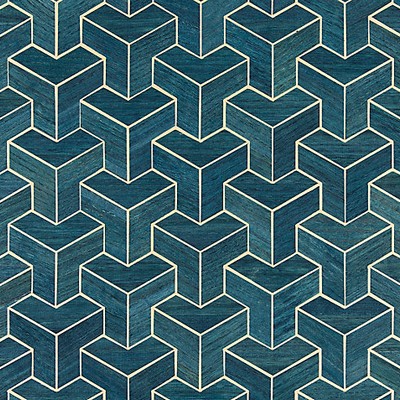 Scalamandre Wallcoverings Forte  Wood Navy SC 0004WP88472 Blue  Contemporary 