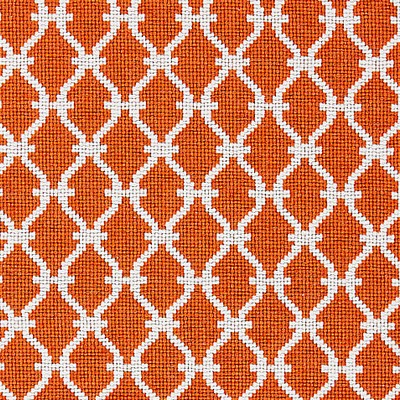 Scalamandre Trellis Weave Mandarin SPRING 2015 SC 000527009 Orange Upholstery COTTON;20%  Blend Contemporary Diamond  Lattice and Fretwork  Fabric
