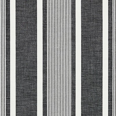 Scalamandre Wellfleet Stripe Carbon CHATHAM STRIPES & PLAIDS SC 000527111 Upholstery SOLUTION  Blend Wide Striped  Fabric
