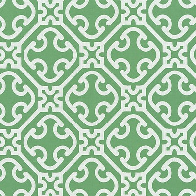 Scalamandre Ailin Lattice Weave Jade CHINOIS CHIC SC 000527214 Green COTTON|45%  Blend Oriental  Lattice and Fretwork  Fabric