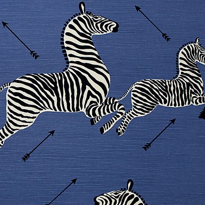 Scalamandre Zebras Denim ZEBRA COLLECTION;OUTDOOR COLLECTION; SC 000536378 Blue Upholstery SOLUTION  Blend Jungle Safari  Fun Print Outdoor Fabric