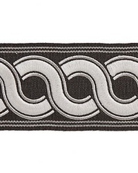 Guilloche Embroidered Tape Charcoal by   