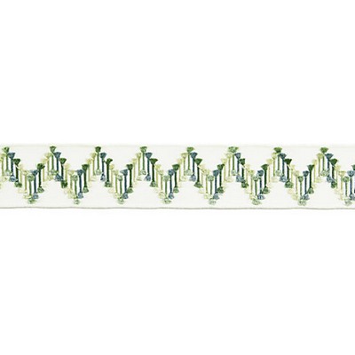 Scalamandre Trim Sayuri Embroidered Tape Forest PACIFICA SC 0005T3324 Green Multipurpose 60% VISCOSE 40% RAYON Wide  Trim Tape 