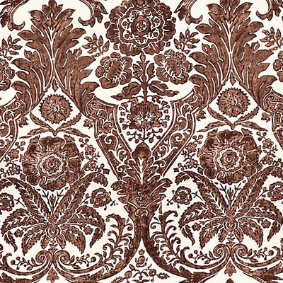 Scalamandre Wallcoverings Luciana Damask Print Espresso SC 0005WP88354 Brown 100% NON-WOVEN SUBSTRATE Damask Wallpaper 