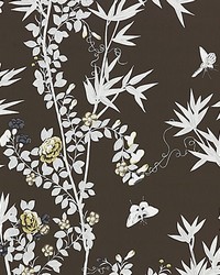 Jardin De Chine Espresso by  Scalamandre Wallcoverings 