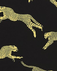 Leaping Cheetah Cotton Print Black Magic by   