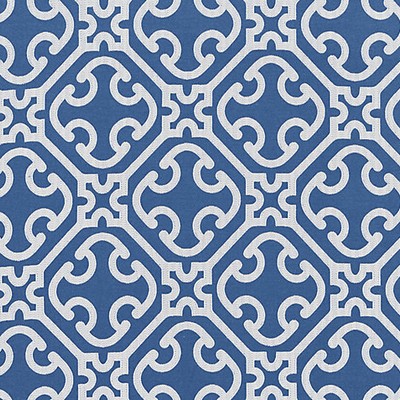 Scalamandre Ailin Lattice Weave Porcelain CHINOIS CHIC SC 000627214 Blue COTTON|45%  Blend Oriental  Lattice and Fretwork  Fabric