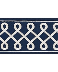 Soutache Embroidered Tape Navy by   