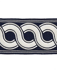 Guilloche Embroidered Tape Indigo by   