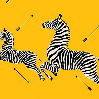 Scalamandre Wallcoverings Zebras Yellow SC 0006WP81388M Yellow 100% PAPER Animals 