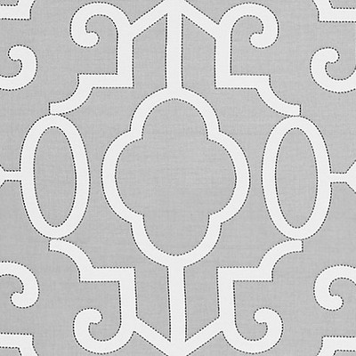 Scalamandre Wallcoverings Ming Fretwork Silver SC 0006WP88356 Silver 100% VINYL COATED PAPER Modern Geometric Designs Diamonds and Ogee Asian and Oriental Chinoiserie 