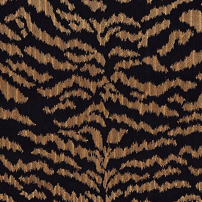 Scalamandre Wallcoverings Tigress Wallcovering Bronze On Black SC 0006WP88506 Gold  Animal Print 