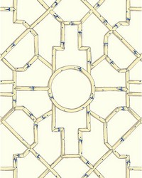 Baldwin Bamboo Linen  Blue On Ecru by   