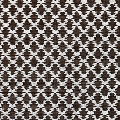 Scalamandre Samarinda Ikat Black Walnut FALL 2015 SC 000827035 Brown Multipurpose LINEN;25%  Blend Lattice and Fretwork  Ikat Fabric
