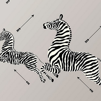 Scalamandre Wallcoverings Zebras Silver SC 0010WP81388M Silver 100% PAPER Animals 