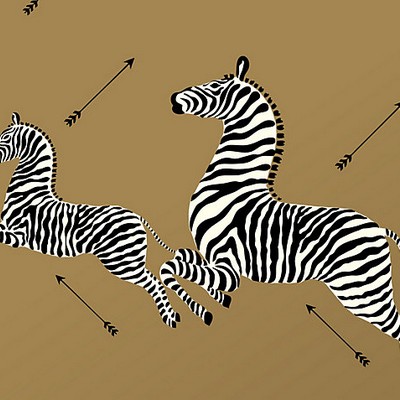 Scalamandre Wallcoverings Zebras Gold SC 0011WP81388M Gold 100% PAPER Animals 