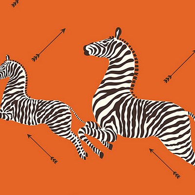 Scalamandre Wallcoverings Zebras Orange SC 0012WP81388M Orange 100% PAPER Animals 