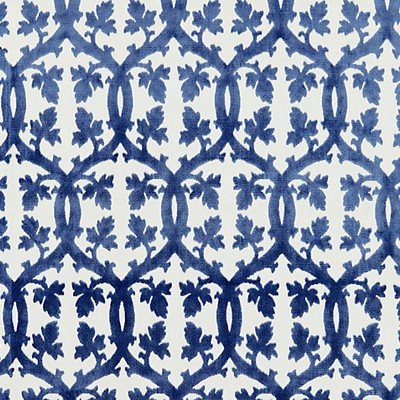 Scalamandre Falk Manor House Lapis BOTANICA SC 001726690M Blue Upholstery COTTON;50%  Blend Leaves and Trees  Fabric