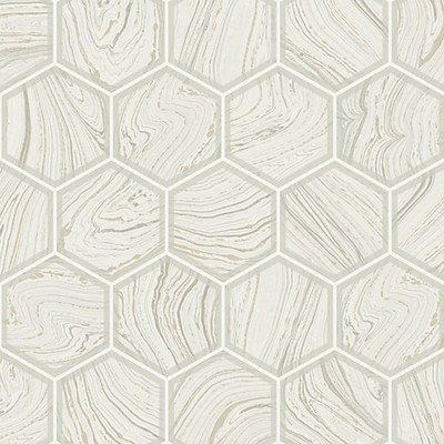 Scalamandre Wallcoverings Indigo Warm Grey Daisy Bennett Anthology Resource SC 0705INDG White  Modern Geometric Designs 