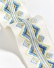 Scalamandre Trim FLAMME EMBROIDERED TAPE BLUE AND YELLOW