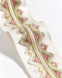 Flamme Embroidered Tape Pink And Green by   