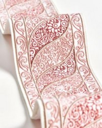 Paisley Embroidered Tape French Rose by   