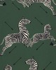 Scalamandre Wallcoverings ZEBRAS | WALLPAPER | TRIMMED SERENGETI GREEN