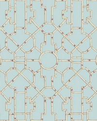 Baldwin Bamboo Cream Red On Aqua by   