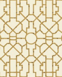 Baldwin Bamboo Rattan Brown On Off-white by   