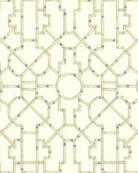 Baldwin Bamboo Linen Blue On Ecru by   