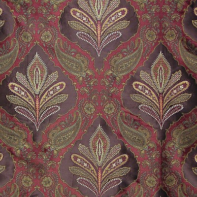 Old World Weavers Darani Crimson Ganache SQ 00011480 Red SILK|W/VISCOSE  Blend Embroidered Silk  Fabric
