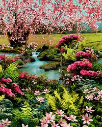 Festival  Mural Multico by  Scalamandre Wallcoverings 