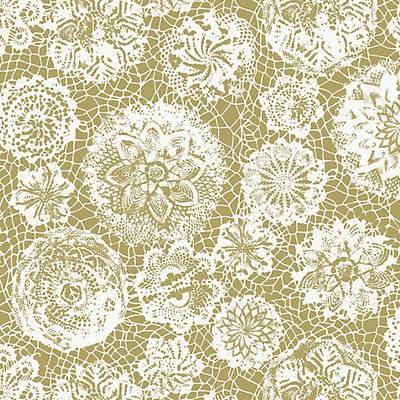 Scalamandre Wallcoverings Punto Madama Pollen WH000023334 Gold  Flower Wallpaper 