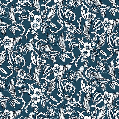 Scalamandre Wallcoverings Jamaique Canard WH000033338 Blue  Flower Wallpaper 