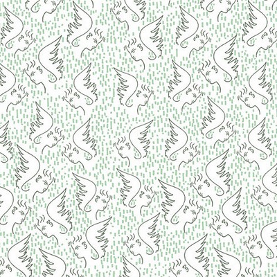 Scalamandre Wallcoverings Figure Dange Celadon WH000036466 Green  Modern Geometric Designs Novelty Prints 