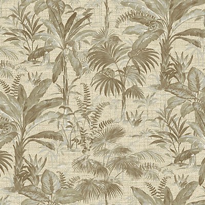 Scalamandre Wallcoverings Tropical Bronze Paraiso WJ200025010 Gold  Tropical Wallpaper Leaves Trees and Vines Wallpaper 