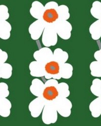 Unikko 60  Mural White On Green by   