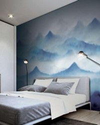 Mountain Mural  Metallic Cobalt by   