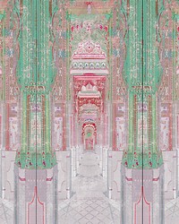Palatial Jaipur Panel Green Coral by  Scalamandre Wallcoverings 