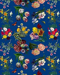 Flora Fauna Blue by  Scalamandre Wallcoverings 