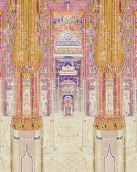 Palatial Jaipur Panel Orchid Sandlewood by  Scalamandre Wallcoverings 
