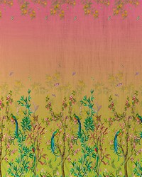 Resplendent Quetzal Panel Salmon Blush Sunrise by  Scalamandre Wallcoverings 