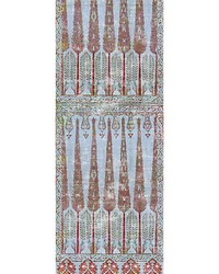 Topkapi Garden  Panel Turquoise Red by  Scalamandre Wallcoverings 