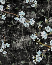 Blossom Fantasia Black Blue by  Scalamandre Wallcoverings 