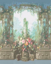 Jardin Defosse Dyptich Chantilly Statue Panel by   