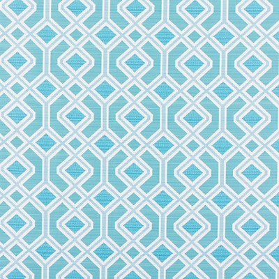 Old World Weavers Oak Bluff Turquoise in ELEMENTS IV Blue Upholstery OUTDOOR  Blend Fun Print Outdoor Lattice and Fretwork   Fabric