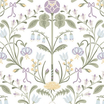 Scalamandre Wallcoverings Till Carl Lilac WSB00010154 Green  Flower Wallpaper 