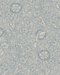 Caroline Indigo Blue by  Scalamandre Wallcoverings 