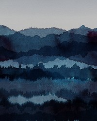 Midnatt  Mural Dark Blue by   