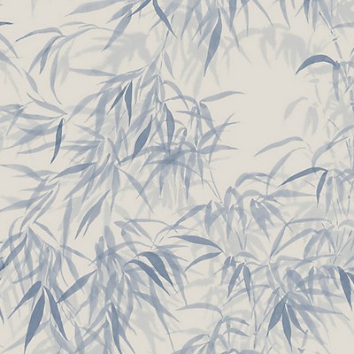 Scalamandre Wallcoverings Jon Indigo Blue Jordnara WSB0005S1011 Blue  Leaves Trees and Vines Wallpaper Tropical Wallpaper 